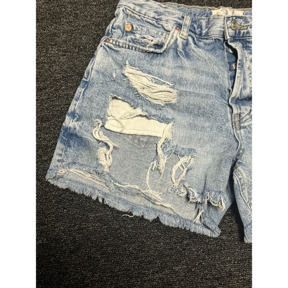 We The Free Women's Denim Destroyed Shorts Button Fly Size 27 EUC - Picture 2 of 8